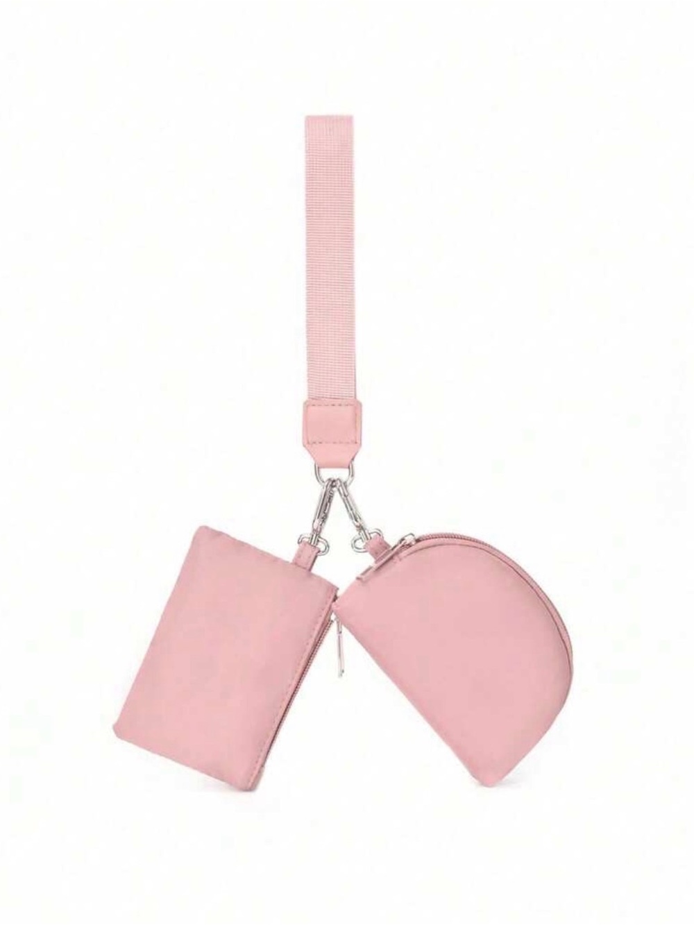 Pink Double Pouch Strap Wallet